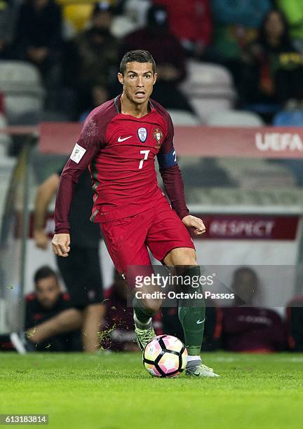 Cristiano Ronaldo of Portugal in action during the 2018 FIFA World Cup Qualifiers, Group B, first leg match between Portugal and Andorra at the...