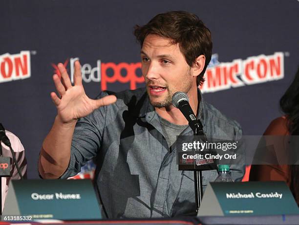 Michael Cassidy speaks at the TBS People of Earth at Comic Con NY 2016 at Jacob Javitz Center on October 7, 2016 in New York City. 269A9439.JPG...