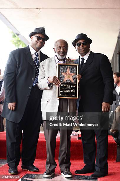 Record producers Jimmy Jam Harris and Terry Lewis attend a ceremony honoring Music Executive Clarence Avant with a star on the Hollywood Walk of Fame...