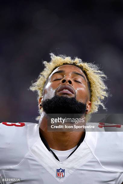 New York Giants Wide Receiver Odell Beckham Jr. In action during a Monday Night Football game between the Minnesota Vikings and the New York Giants...