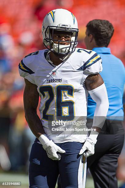 San Diego Chargers defensive back Casey Hayward during theNFL AFC football game between the San Diego Chargers and the Kansas City Chiefs at...