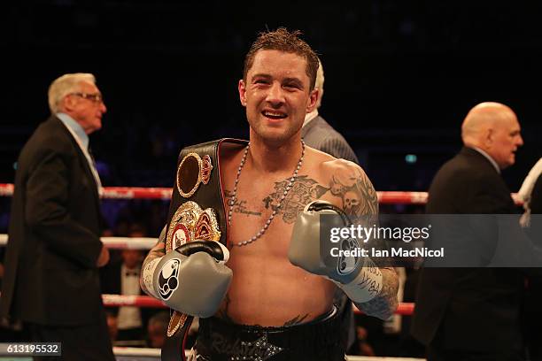 Ricky Burns defends his WBA World Super-Lightweight title against Kiryl Relikh at The SSE Hydro on October 7, 2016 in Glasgow, Scotland.