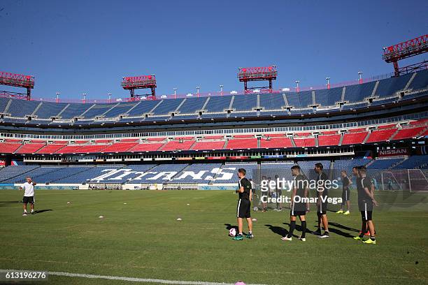 General view inside Nissan Stadium during a New Zealand National Team training session at Nissan Stadium on October 07, 2016 in Nashville, Tennesse,...