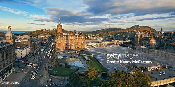 edinburgh - view looking east from the scott monument - edinburgh scotland autumn stock pictures, royalty-free photos & images