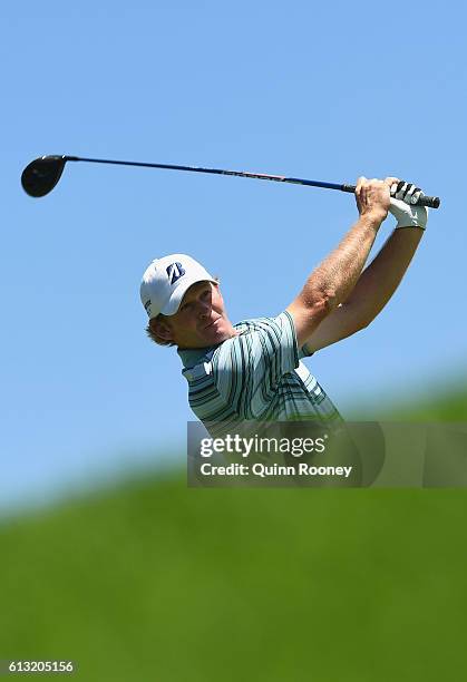 Brandt Snedeker of the USA tees off during day three of the 2016 Fiji International at Natadola Bay Golf Course on October 8, 2016 in Natadola, Fiji.