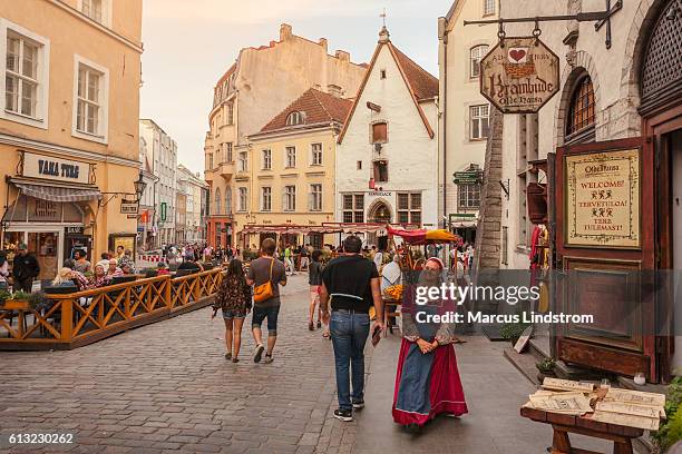 ciudad medieval de tallin - tallin fotografías e imágenes de stock
