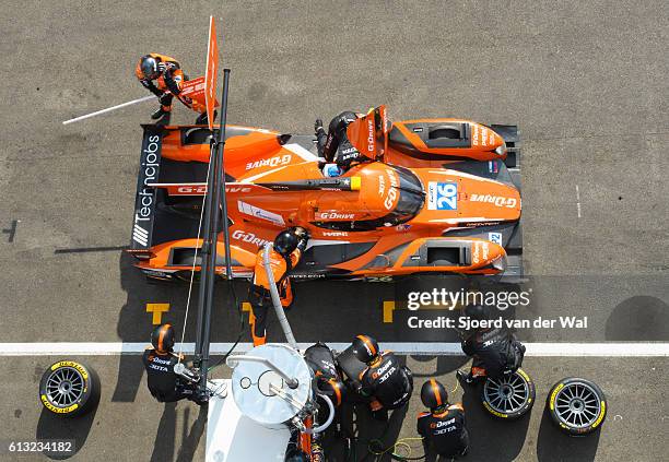 g-drive-rennen oreca 05-nissan boxenstop - pit stock-fotos und bilder