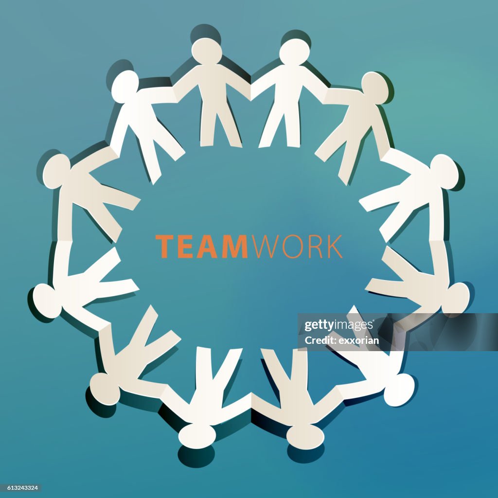 Teamarbeit Konzept-Papier-Schnitt