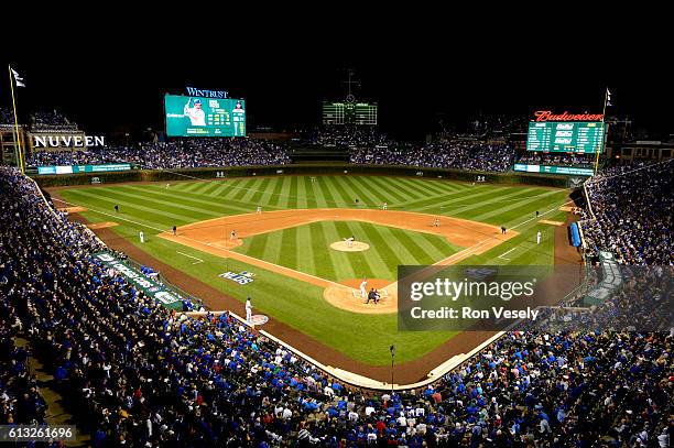 General view of Wrigley Field during Game 1 of NLDS between the San Francisco Giants and the Chicago Cubs at Wrigley Field on Friday, October 7, 2016...
