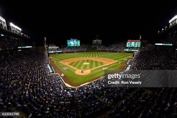 General view of Wrigley Field during Game 1 of NLDS between the San Francisco Giants and the Chicago Cubs at Wrigley Field on Friday, October 7, 2016...