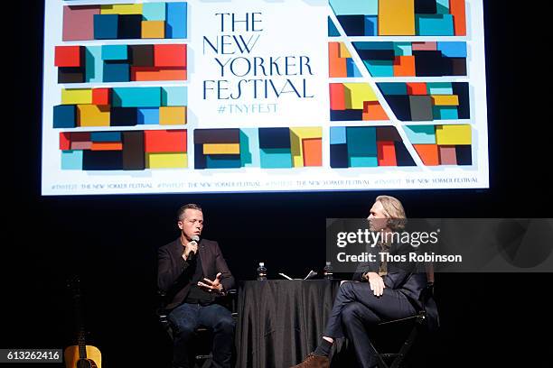 Jason Isbell talks with John Seabrook and performs live during The 2016 New Yorker Festival at Gramercy Theatre on October 7, 2016 in New York City.