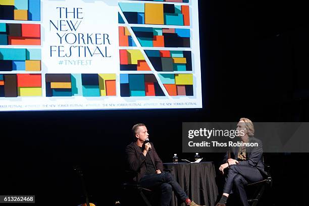 Jason Isbell talks with John Seabrook and performs live during The 2016 New Yorker Festival at Gramercy Theatre on October 7, 2016 in New York City.