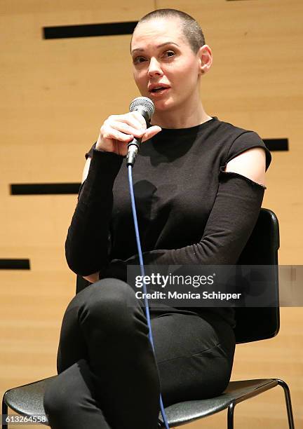 Actress and filmmaker Rose McGowan speaks at 54th New York Film Festival - NYFF Live I Am Indie at Film Center Amphitheater in Lincoln Center on...