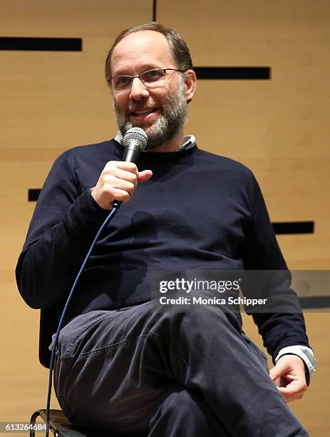 Filmmaker Ira Sachs speaks at 54th New York Film Festival - NYFF Live I Am Indie at Film Center Amphitheater in Lincoln Center on October 7, 2016 in...