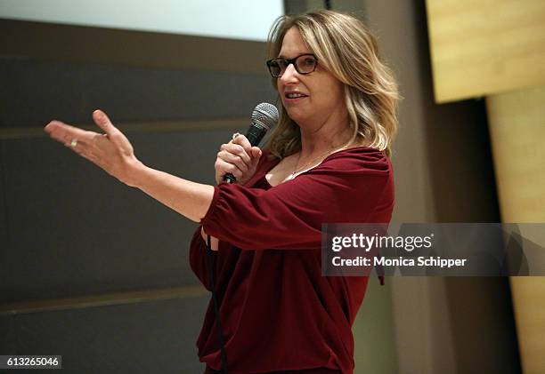 Anne Hubbell, Director of Motion Picture Film, Kodak speaks at 54th New York Film Festival - NYFF Live I Am Indie at Film Center Amphitheater in...