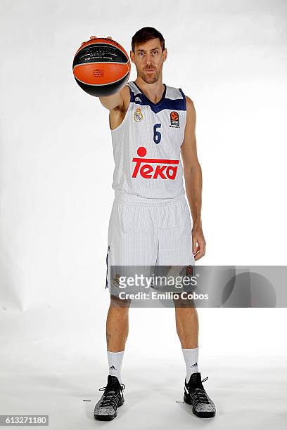 Andres Nocioni, #6 of Real Madrid poses during the 2016/2017 Turkish Airlines EuroLeague Media Day at Barclaycard Center on October 04, 2016 in...