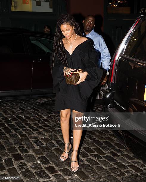 Rihanna is seen heading to Paint Box nail salon in SoHo on October 7, 2016 in New York, New York.