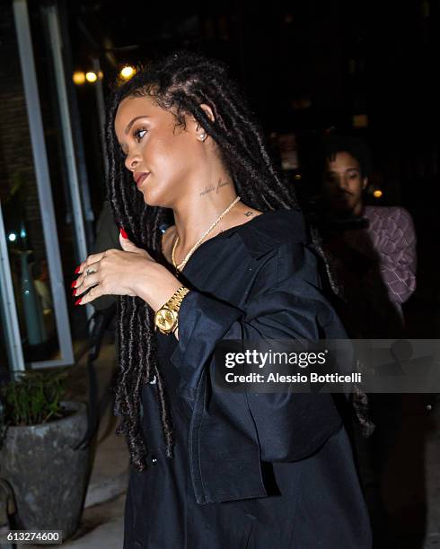 Rihanna is seen heading to Paint Box nail salon in SoHo on October 7, 2016 in New York, New York.