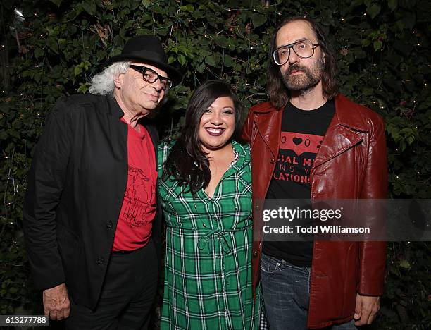 Michael St. Michaels, Elizabeth De Razzo and Sky Elobar attend a screening Of FilmRise's "The Greasy Strangler" at The CineFamily on October 7, 2016...