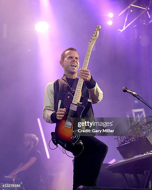 October 07: Anthony Gonzalez of M83 performs in concert during the Austin City Limits Music Festival at Zilker Park on October 7, 2016 in Austin,...