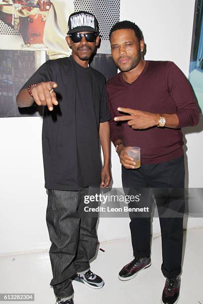 Rapper Kurupt and actor Anthony Anderson attends A Toast To 90's Hip Hop & Fashion Celebrating Fashion Icon Karl Kani at Dom LA on October 7, 2016 in...
