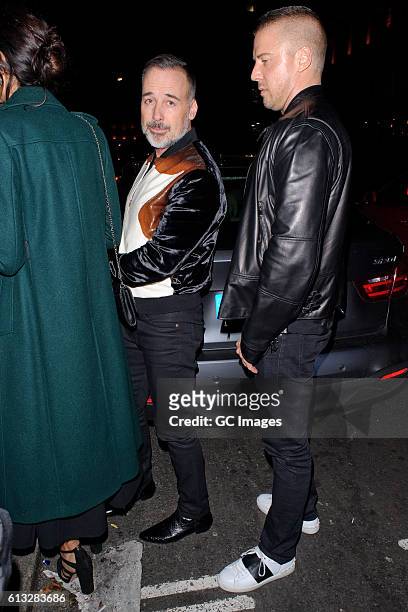 David Furnish arrives at the Moncler 'Freeze For Frieze' Dinner Party at the Moncler Bond Street Boutique on October 7, 2016 in London, England.