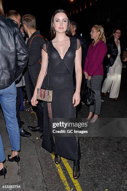 Emma Miller arrives at the Moncler 'Freeze For Frieze' Dinner Party at the Moncler Bond Street Boutique on October 7, 2016 in London, England.