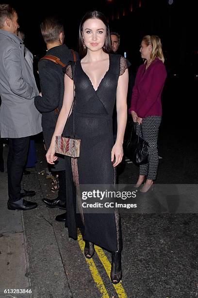 Emma Miller arrives at the Moncler 'Freeze For Frieze' Dinner Party at the Moncler Bond Street Boutique on October 7, 2016 in London, England.