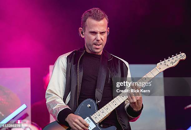 Musician/vocalist Anthony Gonzalez of M83 performs onstage during weekend two, day one of Austin City Limits Music Festival at Zilker Park on October...