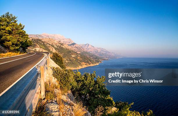 dalmatian coastal road - makarska imagens e fotografias de stock