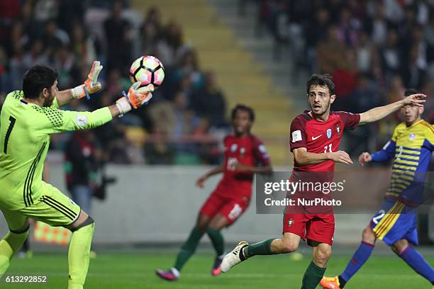 Bernardo Silva in action during the 2018 FIFA World Cup Qualifiers matches between Portugal and Andorra in Municipal de Aveiro Stadium on October 7,...