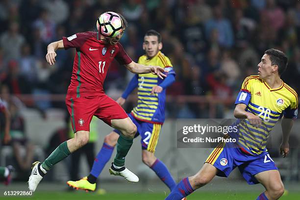 Bernardo Silva in action during the 2018 FIFA World Cup Qualifiers matches between Portugal and Andorra in Municipal de Aveiro Stadium on October 7,...