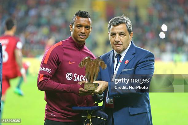 Nani of Portugal during the 2018 FIFA World Cup Qualifiers matches between Portugal and Andorra in Municipal de Aveiro Stadium on October 7, 2016 in...