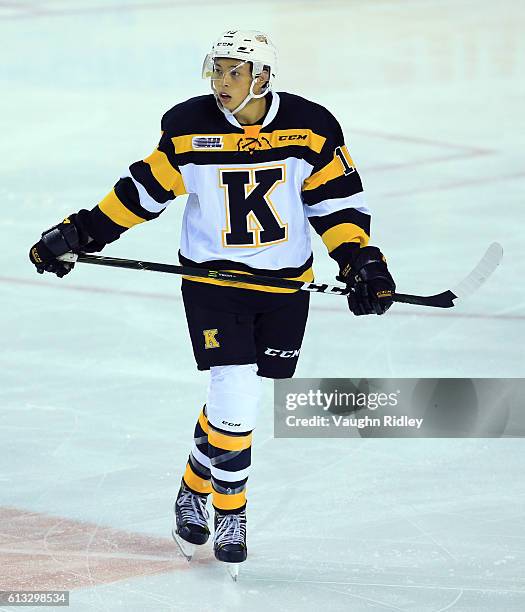 Jason Robertson of the Kingston Frontenacs skates during an OHL game against the Niagara IceDogs at the Meridian Centre on September 30, 2016 in St...