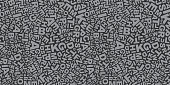 grey color Abstract letters seamless pattern