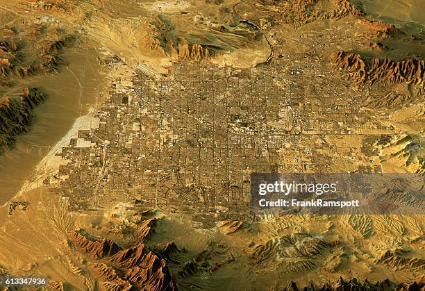 las vegas 3d landscape view west to east natural color - nevada map stock pictures, royalty-free photos & images