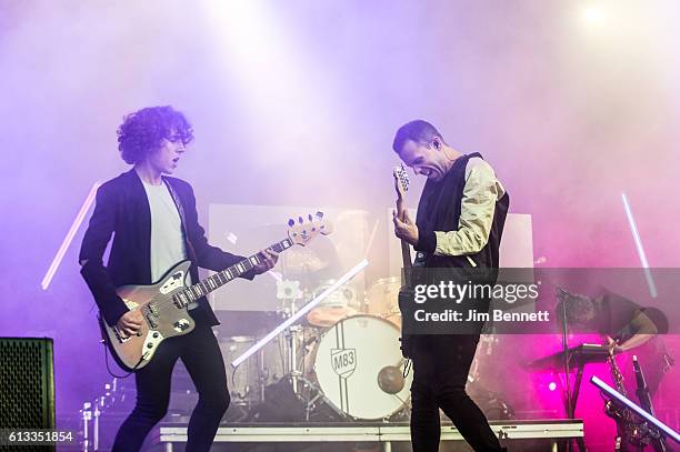 Jordan Lawlor and Anthony Gonzalez of M83 perform live at Austin City Limits Festival at Zilker Park on October 7, 2016 in Austin, Texas.