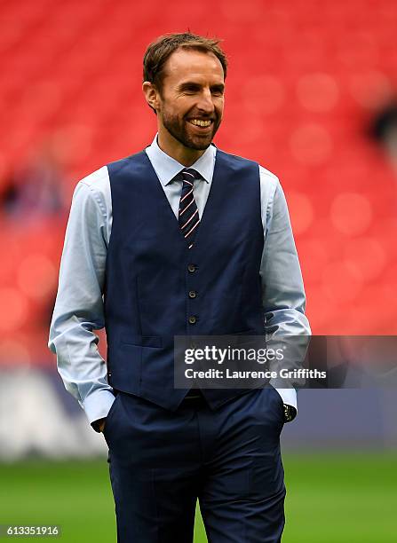 England interim manager Gareth Southgate looks on ahead of the FIFA 2018 World Cup Qualifier Group F match between England and Malta at Wembley...
