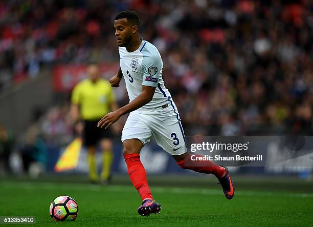 Ryan Bertrand of England controls the ball during the FIFA 2018 World Cup Qualifier Group F match between England and Malta at Wembley Stadium on...