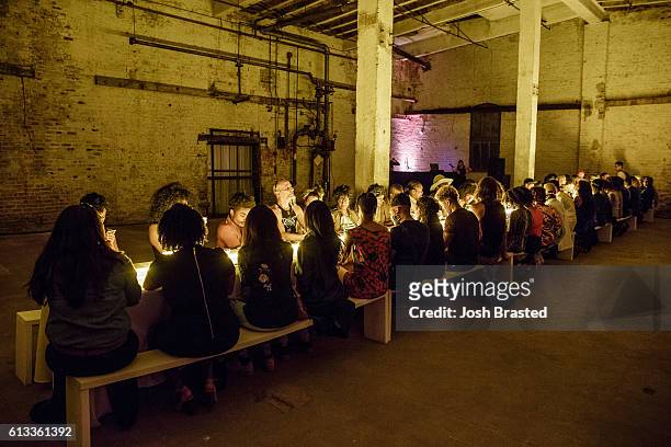 General view of the atmosphere at "A Seat At The Table", a listening event for Solange's new album at Saint Heron House on October 7, 2016 in New...