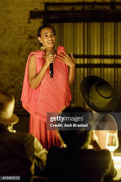 Solange Knowles attends "A Seat At The Table", a listening event for Solange's new album at Saint Heron House on October 7, 2016 in New Orleans,...