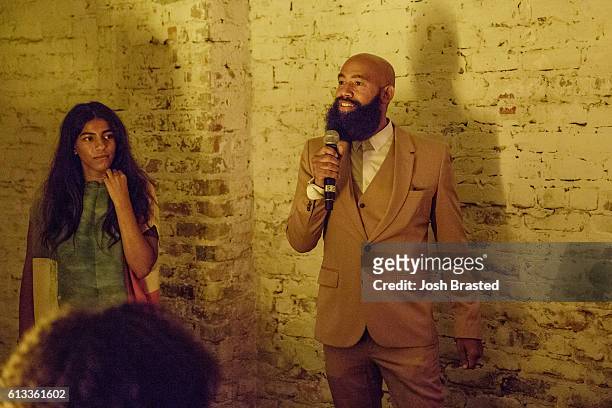 Armina Mussa and Alan Ferguson attend a "A Seat At The Table", a listening event for Solange's new album at Saint Heron House on October 7, 2016 in...