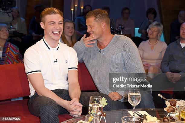 David Schuetter and german actor and producer Til Schweiger during the 'NDR Talk Show' Photocall on October 7, 2016 in Hamburg, Germany.