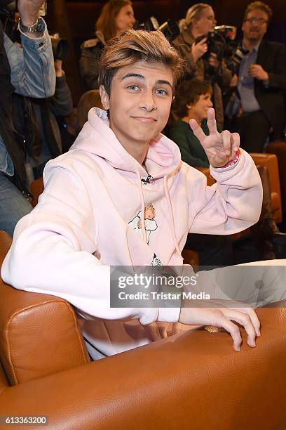 Lukas Rieger during the 'NDR Talk Show' Photocall on October 7, 2016 in Hamburg, Germany.