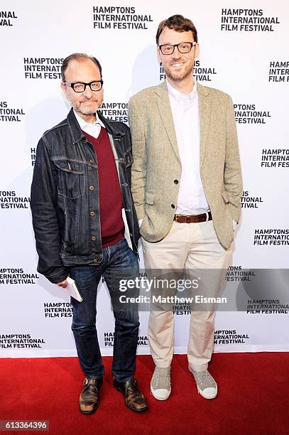 Fisher Stevens and David Nugent attend the Before The Flood Screening during the Hamptons International Film Festival 2016 at Guild Hall on October...