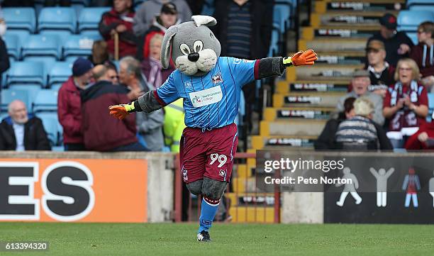 Scunthorpe United mascot Scunny Bunny entertains the crowd prior to the Sky Bet League One match between Scunthorpe United and Northampton Town at...