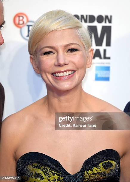 Michelle Williams attends the 'Manchester By The Sea' International Premiere screening during the 60th BFI London Film Festival at Odeon Leicester...