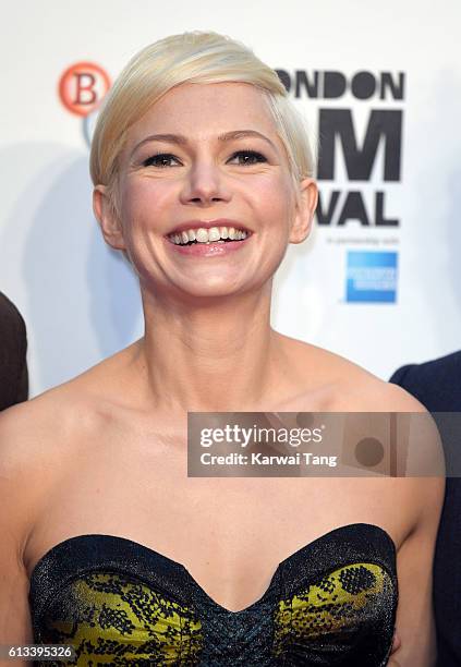 Michelle Williams attends the 'Manchester By The Sea' International Premiere screening during the 60th BFI London Film Festival at Odeon Leicester...