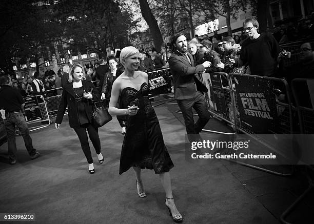 Actress Michelle Williams attends the 'Manchester By The Sea' International Premiere screening during the 60th BFI London Film Festival at Odeon...