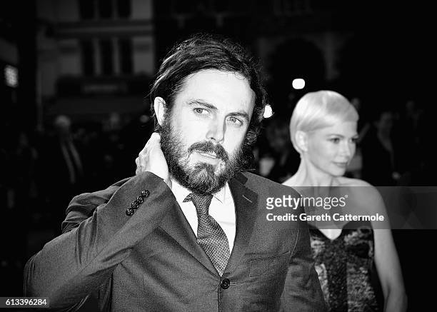 Casey Affleck and Michelle Williams attend the 'Manchester By The Sea' International Premiere screening during the 60th BFI London Film Festival at...